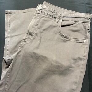 Cremieux Milan Mens 38x30 Grey Cotton Hemp Blend Slim Straight Stretch Pants